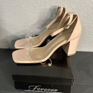 Women's Forever Sole Sandals Nude Cream Platform Size 8‎ - NIB